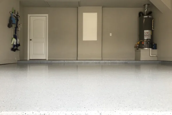 Econo gray garage floor coating in Albuquerque by 505 Garage Floors, a simple, durable single-color finish at an entry-level price.