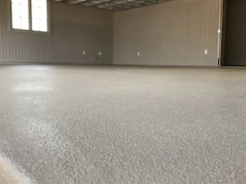 Epoxy shop floor in New Mexico installed by 505 Garage Floors, a tough, chemical-resistant surface for workshops and commercial garages.
